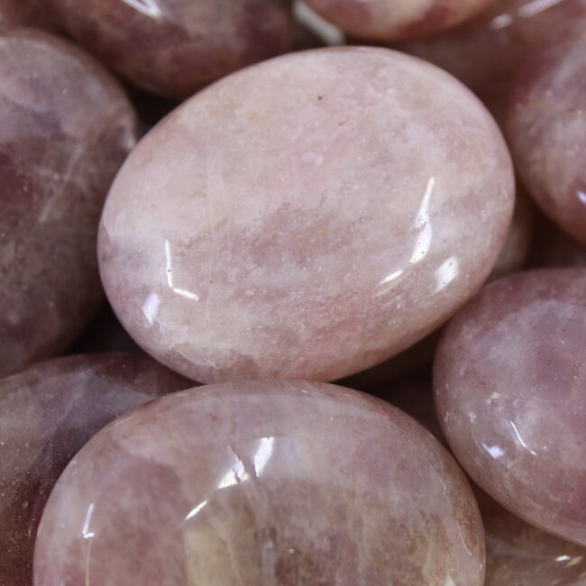 Strawberry Quartz (Red Guava) Palm Pillow Pocket Stone
