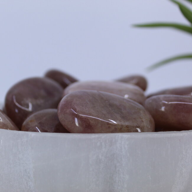 Strawberry Quartz (Red Guava) Palm Pillow Pocket Stone