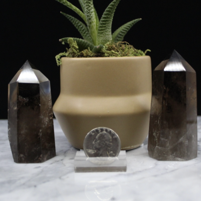 Smoky (Smokey) Quartz Towers Point Generator - Medium 3-4"