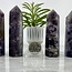 Pink Ruby Red (Rubellite) Tourmaline in Lepidolite (Unicorn Stone) Tower Point Generator - Medium (3-4")
