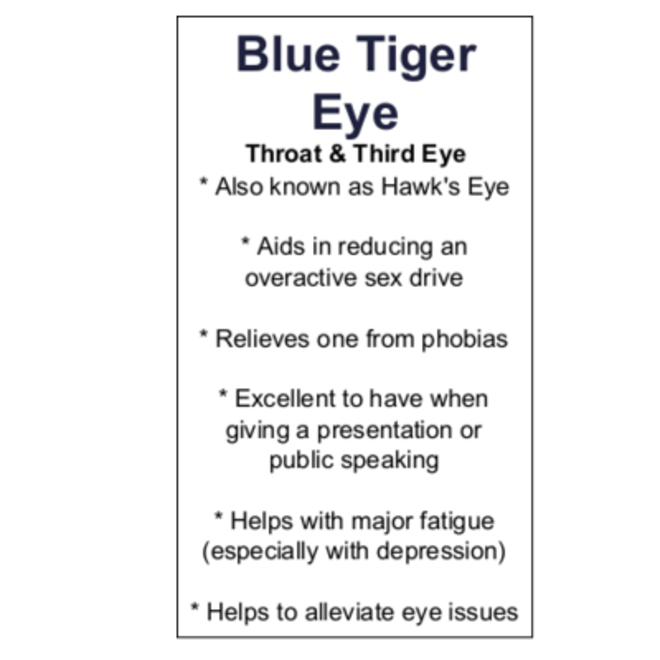 Blue Tigers Eye/Hawk Eye - Card