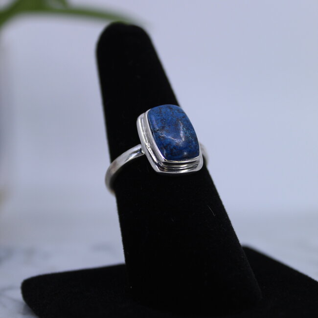 Shattuckite Rectangle Ring-Size 8 Sterling Silver
