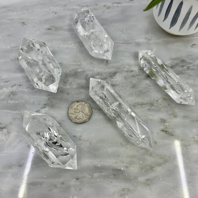Clear (Crystal) Quartz Double Terminated DT Points - Large (2-4") Grids