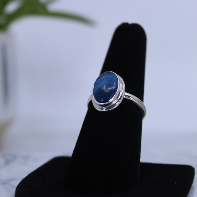 Shattuckite Oval Ring-Size 7 Sterling Silver