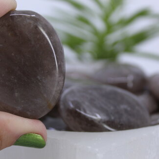 Smoky (Smokey) Quartz Palm Pillow Pocket Stone