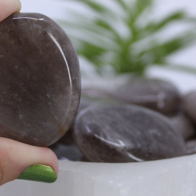Smoky (Smokey) Quartz Palm Pillow Pocket Stone