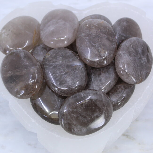 Smoky (Smokey) Quartz Palm Pillow Pocket Stone