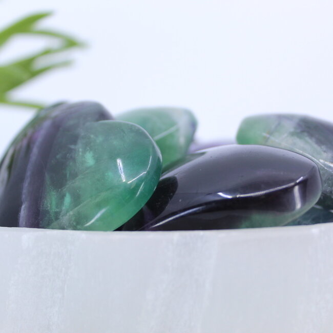 Rainbow Fluorite Puffy Heart- Medium