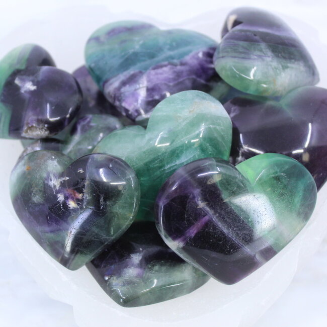 Rainbow Fluorite Puffy Heart- Medium