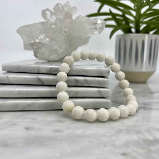 White Barite Bracelets - 8mm