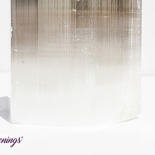 Selenite (Satin Spar Gypsum) Hexagon Tower Point Generator - 7"