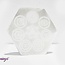 Selenite (Satin Spar Gypsum) Charging Disks Plates Station - 3.5" Hexagon Chakra Symbols Medium