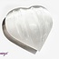 Selenite/Satin Heart with Lines - 3.5"