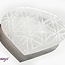 Selenite (Satin Spar Gypsum) Flower of Life Engraved Heart - 3"