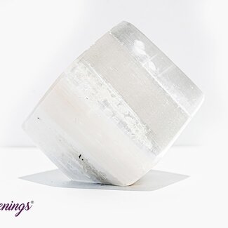 Selenite (Satin Spar Gypsum) Charging Cubes - 2" Large Blocks Spinning