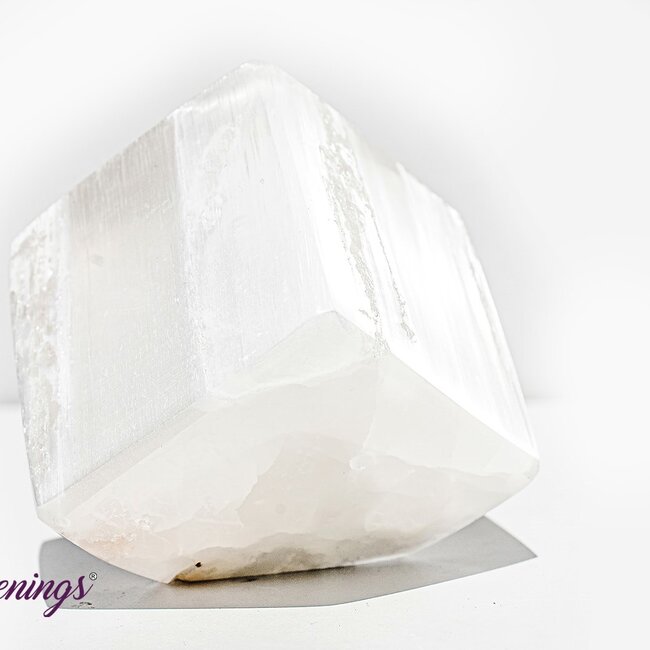 Selenite (Satin Spar Gypsum) Charging Cubes - 2" Large Blocks Spinning