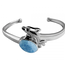 Larimar Cuff Bracelet-Dolphin Adjustable Sterling Silver