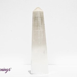 Selenite (Satin Spar Gypsum) Tower Point Generator - 6"  Hexagon Polished Large