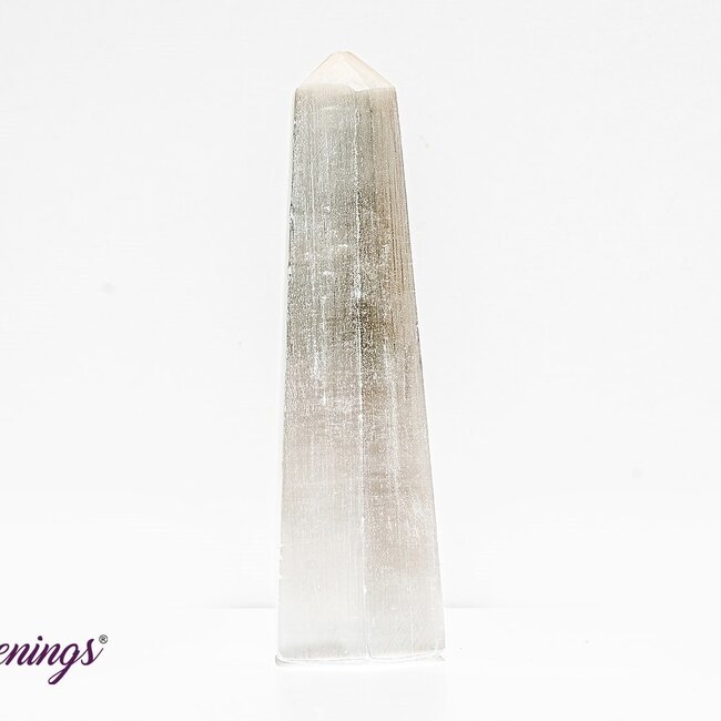 Selenite (Satin Spar Gypsum) Tower Point Generator - 6"  Hexagon Polished Large