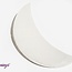 Selenite (Satin Spar Gypsum) Charging Disks Plates Station - 6" Crescent Moon Medium