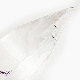 Selenite (Satin Spar Gypsum) Charging Bar Plate - 8" Pointed Flat