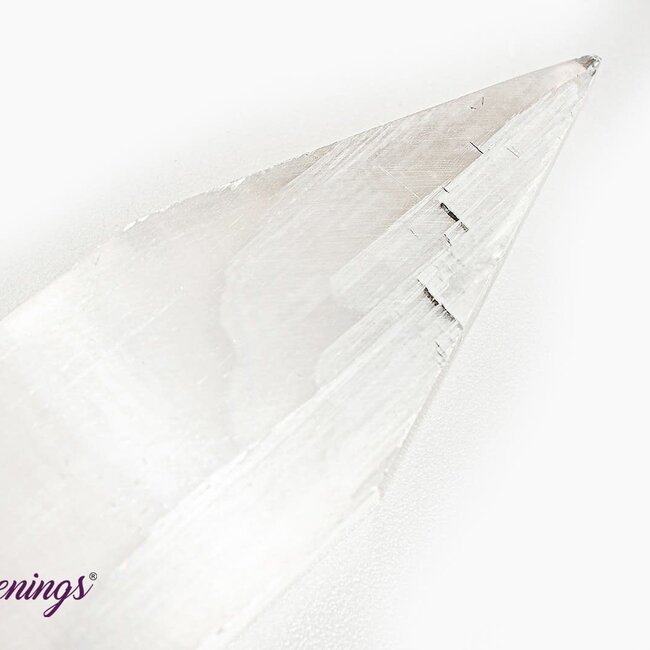 Selenite (Satin Spar Gypsum) Charging Bar Plate - 8" Pointed Flat