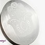 Selenite (Satin Spar Gypsum) Hamsa (Fatima Miriam Khamsa) Hand Engraved Palm Pillow Pocket Stone - 1.5"