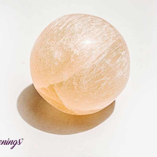 Orange Selenite (Satin Spar Gypsum) Sphere Orb - 40mm