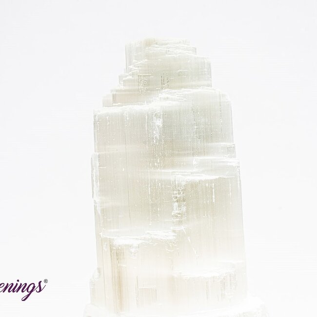 Selenite (Satin Spar Gypsum) Single Iceberg Tower Lamp Light - 8" (Cord & Bulb Included)