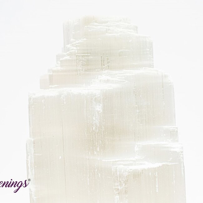 Selenite (Satin Spar Gypsum) Single Iceberg Tower Lamp Light - 8" (Cord & Bulb Included)
