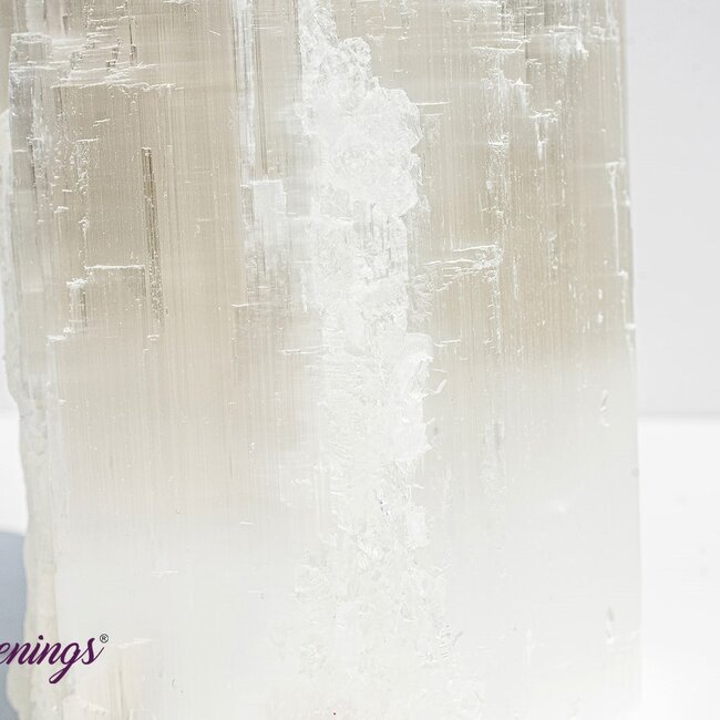 Selenite (Satin Spar Gypsum) Single Iceberg Tower Lamp Light - 8" (Cord & Bulb Included)