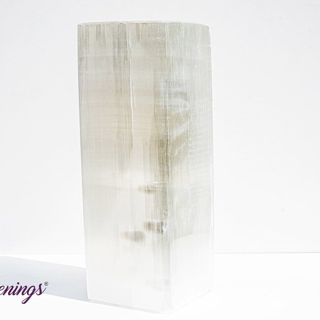 Selenite (Satin Spar Gypsum) Lamp - Large Polished Rectangular 10" (Cord & Bulb Included)