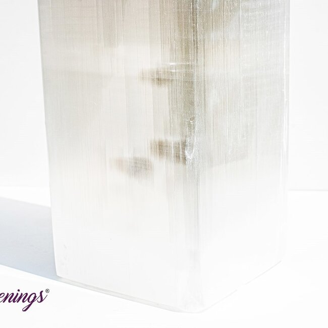 Selenite (Satin Spar Gypsum) Lamps Lights - 10" Polished Rectangular XL Extra Large (Cord & Bulb Included)