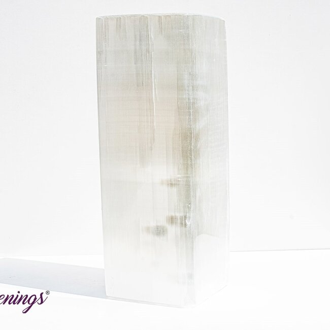 Selenite (Satin Spar Gypsum) Lamps Lights - 10" Polished Rectangular XL Extra Large (Cord & Bulb Included)