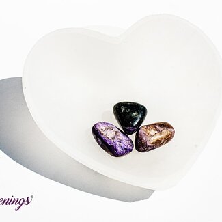 Selenite (Satin Spar Gypsum) Charging Bowl Dish - Heart 5.5" Large