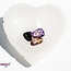 Selenite (Satin Spar Gypsum) Heart Notched Charging Bowl - Large