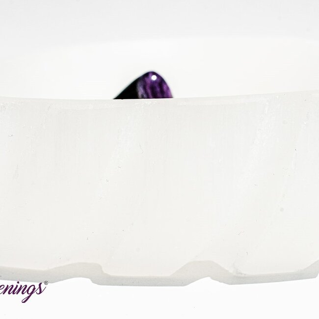 Selenite (Satin Spar Gypsum) Charging Bowl Dish - 6" Heart Notched Decor Large