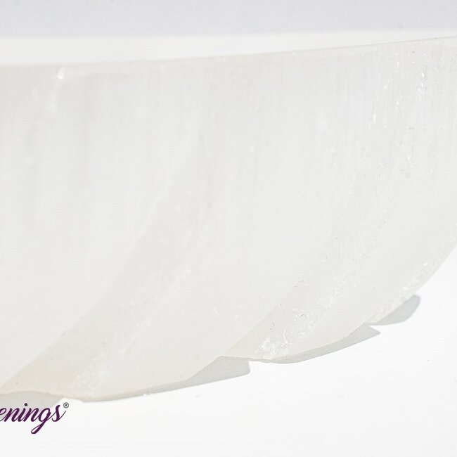 Selenite (Satin Spar Gypsum) Charging Bowl Dish - 6" Heart Notched Decor Large