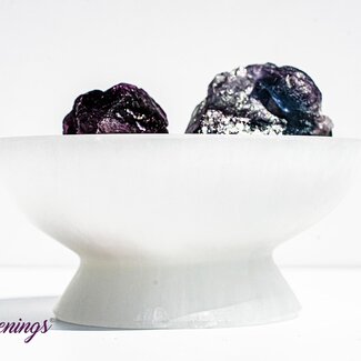 Selenite (Satin Spar Gypsum) Charging Bowl Dish on Pedestal - 4" Medium