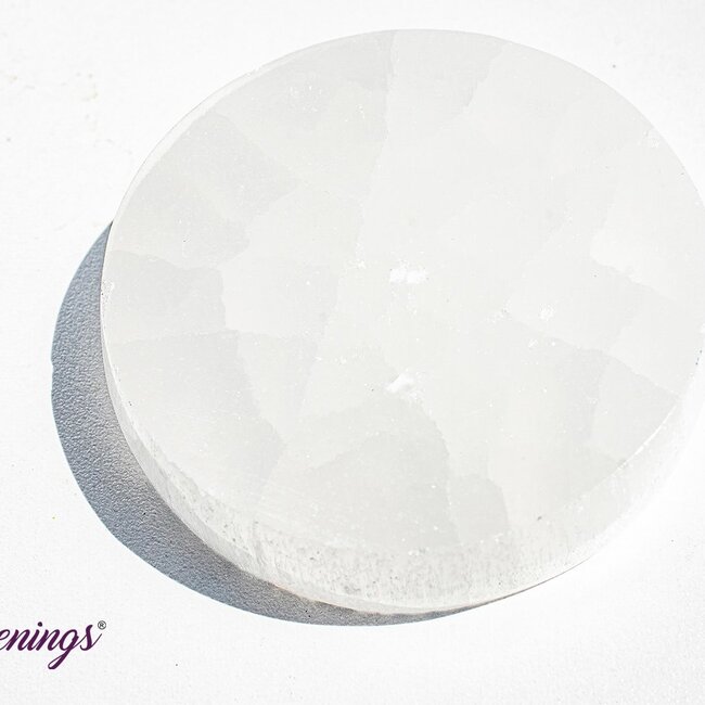 Selenite (Satin Spar Gypsum) Charging Disks Plates Station - 2.5" Round Small