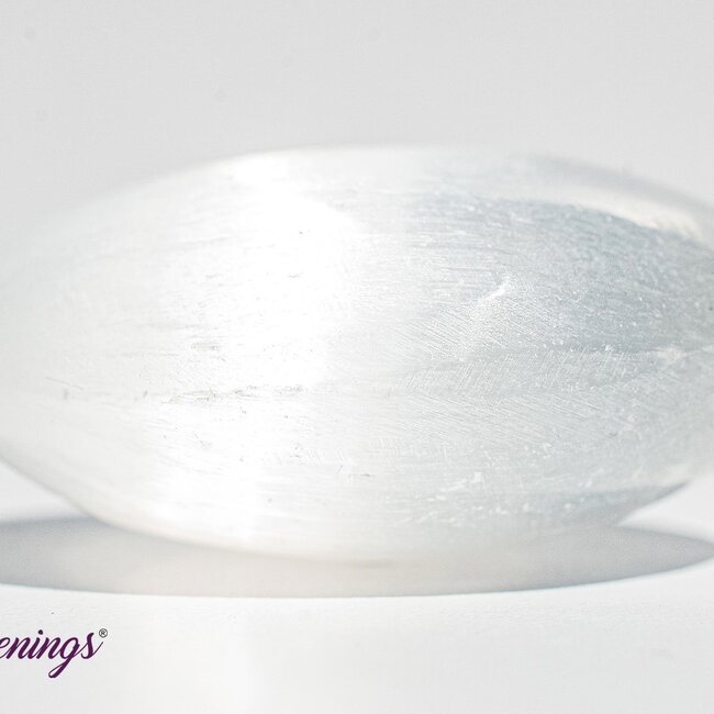 Selenite (Satin Spar Gypsum) Mini Palm Pillow Pocket Stone - 1.75" Gallett