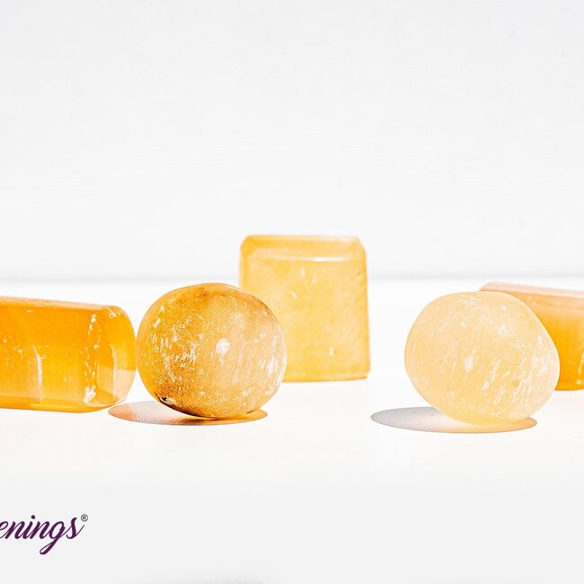 Orange Peach Selenite Selenite (Satin Spar Gypsum) - Tumbled Polished
