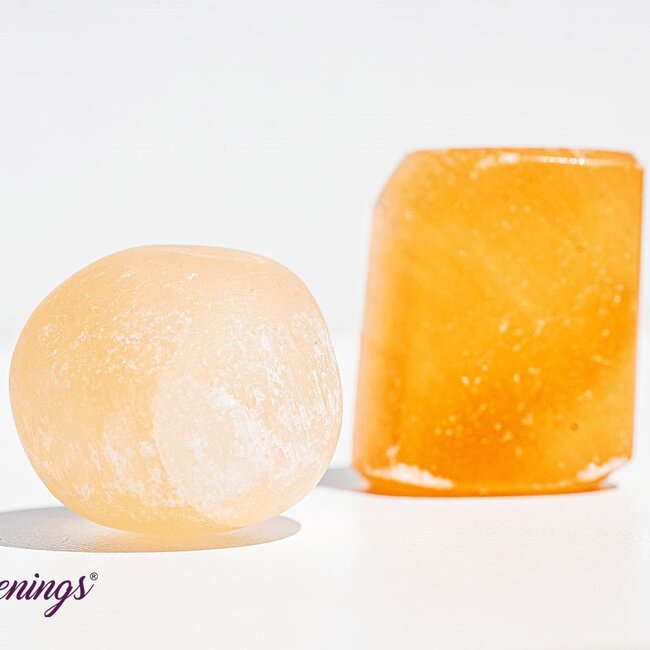 Orange Peach Selenite Selenite (Satin Spar Gypsum) - Tumbled Polished