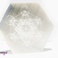 Selenite (Satin Spar Gypsum) Charging Disks Plates - Hexagon Metatron's Cube Medium