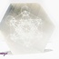 Selenite (Satin Spar Gypsum) Charging Disks Plates - Hexagon Metatron's Cube Medium