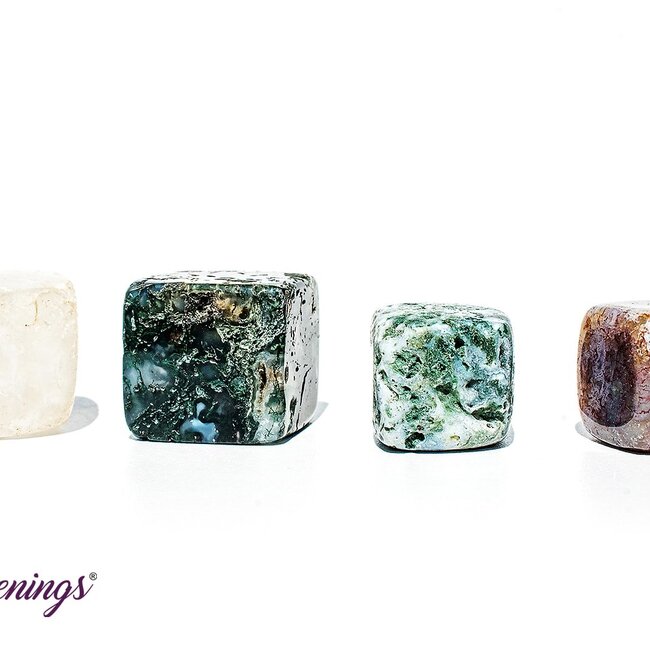 Moss Agate Cubes 1"