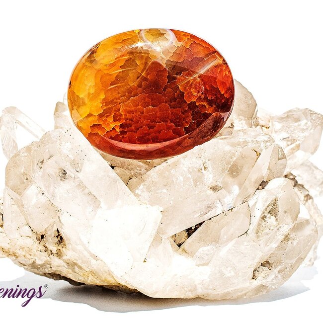 Fire Agate Palm Pillow Pocket Stone