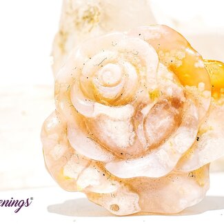 Flower (Cherry Blossom) Agate Rosette Rose - 1"