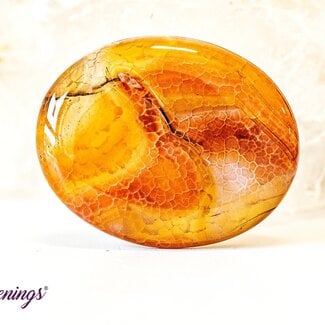 Fire Agate Worry (Thumb Fidget Relaxation Pocket) Stones - Large Oval