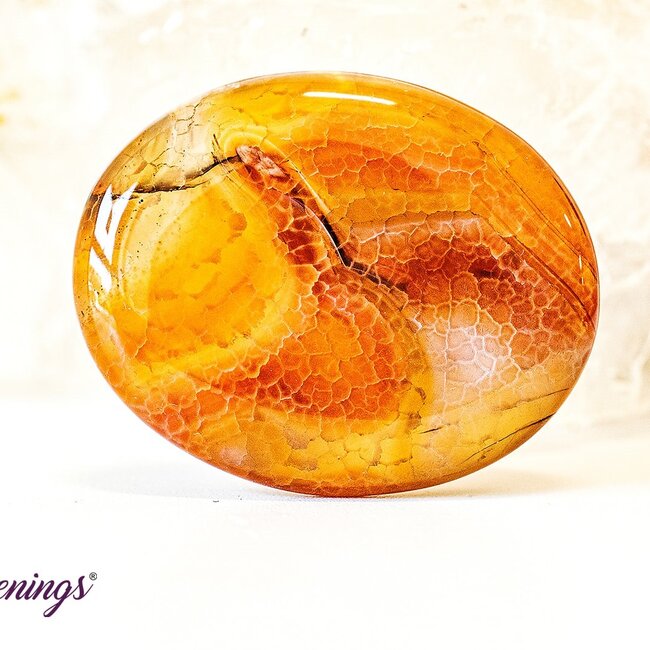 Fire Agate Worry (Thumb Fidget Relaxation Pocket) Stones - Large Oval